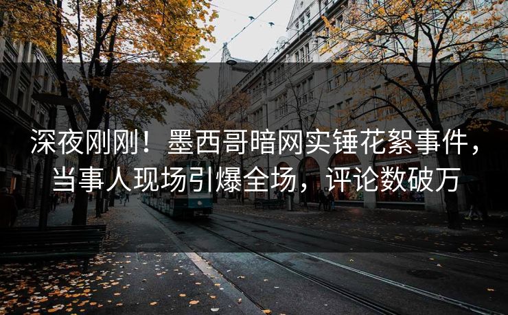 深夜刚刚！墨西哥暗网实锤花絮事件，当事人现场引爆全场，评论数破万