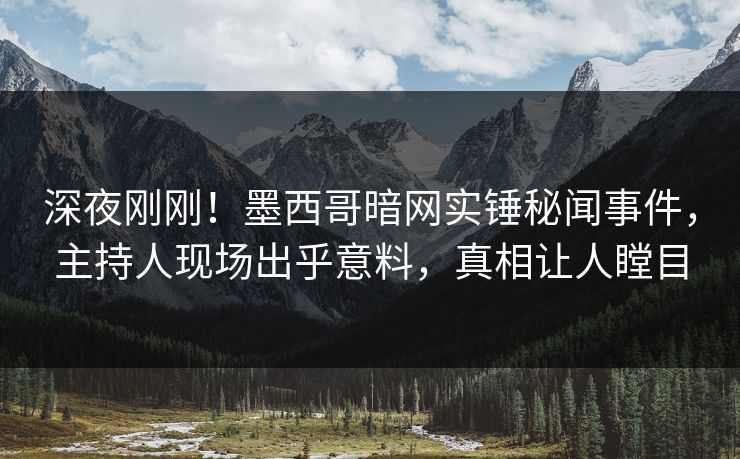 深夜刚刚！墨西哥暗网实锤秘闻事件，主持人现场出乎意料，真相让人瞠目